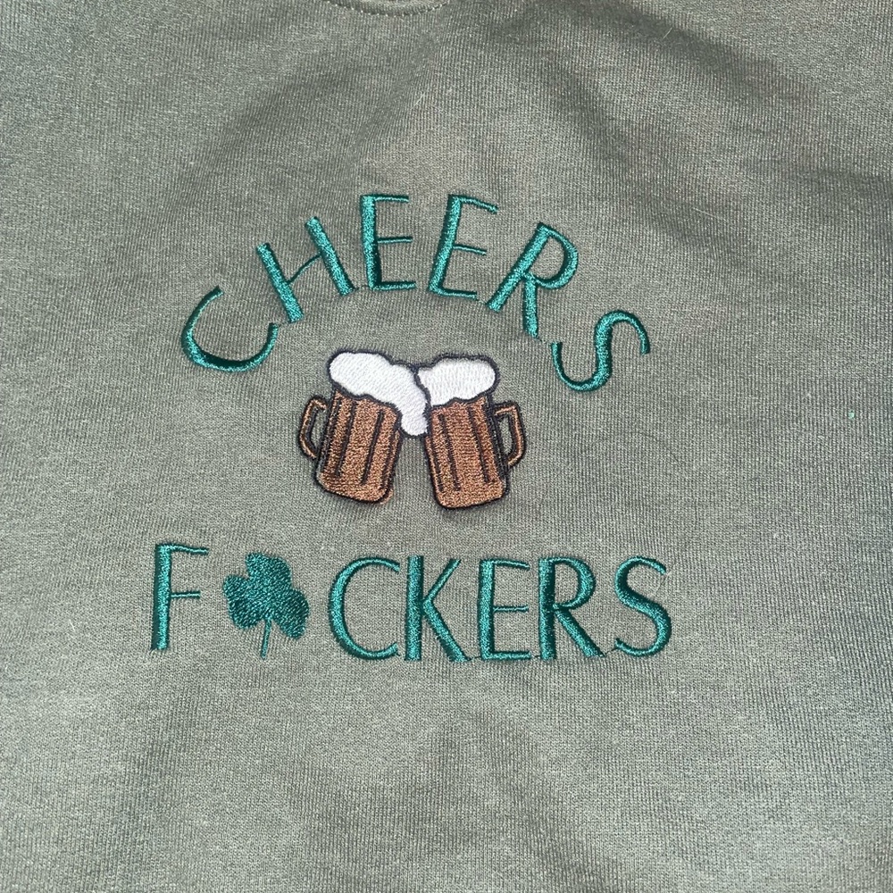St Patrick’s Day sweatshirt: Green Cheers Graphic Sweatshirt